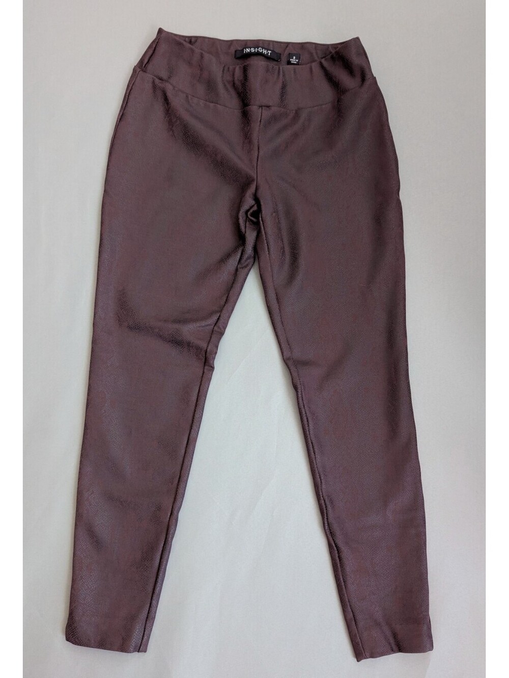 Animal Print Vibes | Insight Brown Snakeskin Slim Pull-On Pants Sz 2